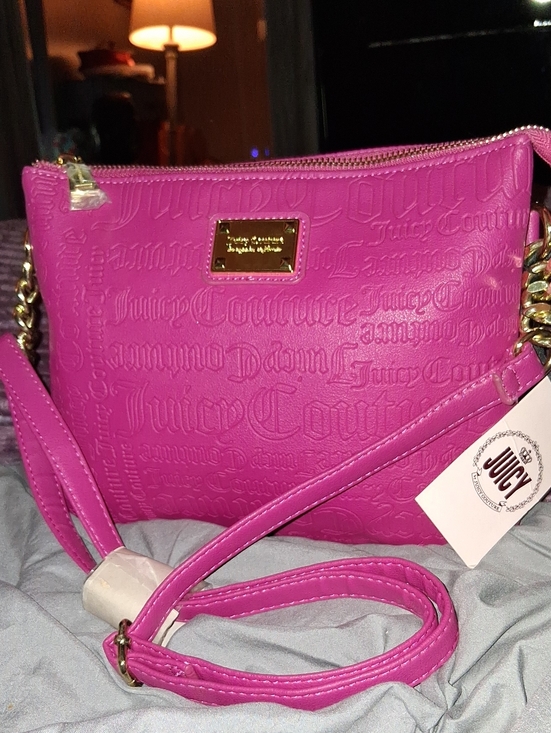Juicy Couture Handbags - Juicy Couture Hot Pink Embossed Crossbody Bag